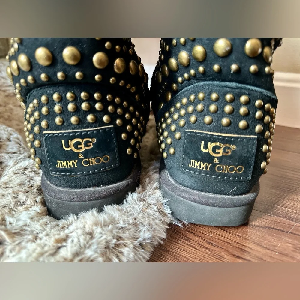 UGG X Jimmy Choo Vintage Studded Mandah Limited Edition Boots !RARE! Size 8 - Picture 3 of 16